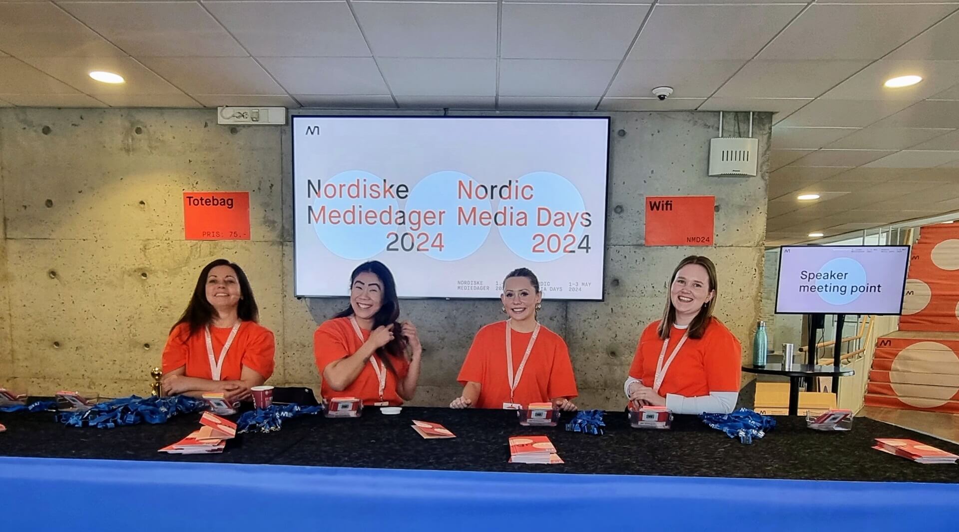 Fire frivillige studenter ved Nordiske Mediedager 2024